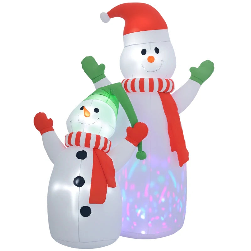 8ft Inflatable Snowman & Son Christmas Decoration - Festive Holiday Yard Decor for Outdoor Winter Wonderland