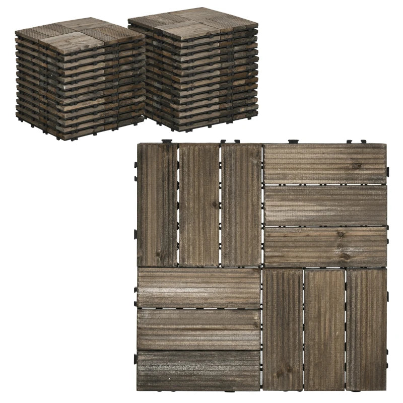 Interlocking Grey Decking Tiles (27 Tiles)
