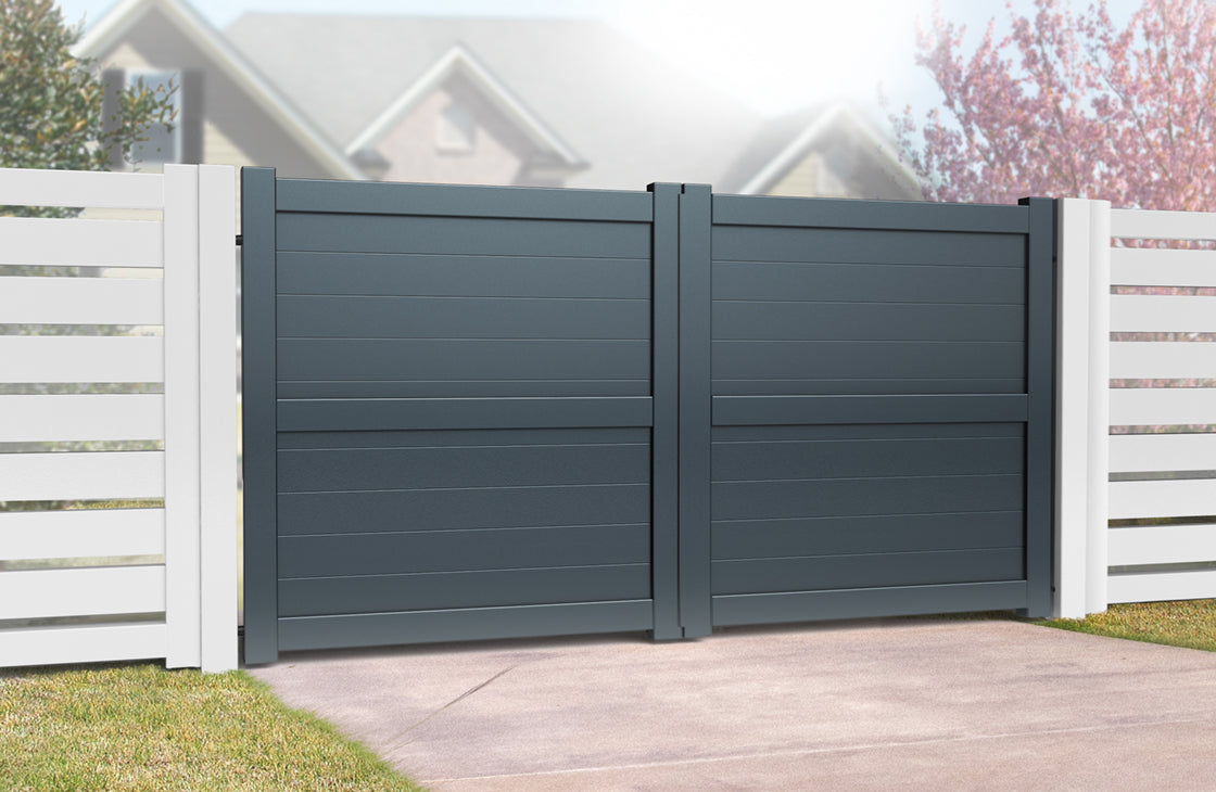 Readymade Aluminium Double Swing Driveway Gate