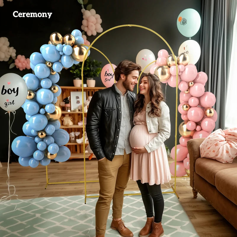 Metal Wedding Arch - 2.2m Gold Tone Backdrop Stand