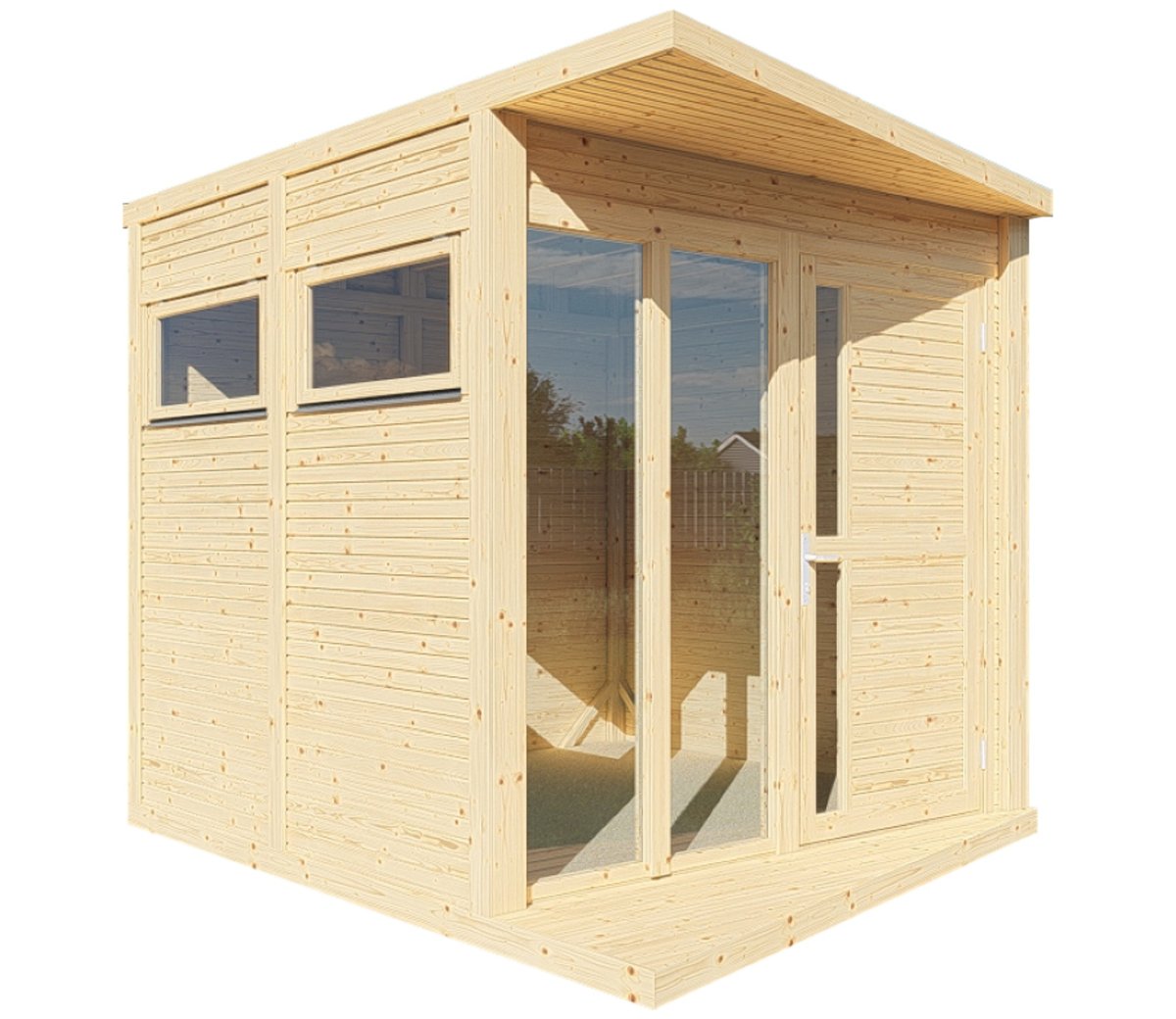 Natural Garden Office With 19mm Slatted Timber Floor