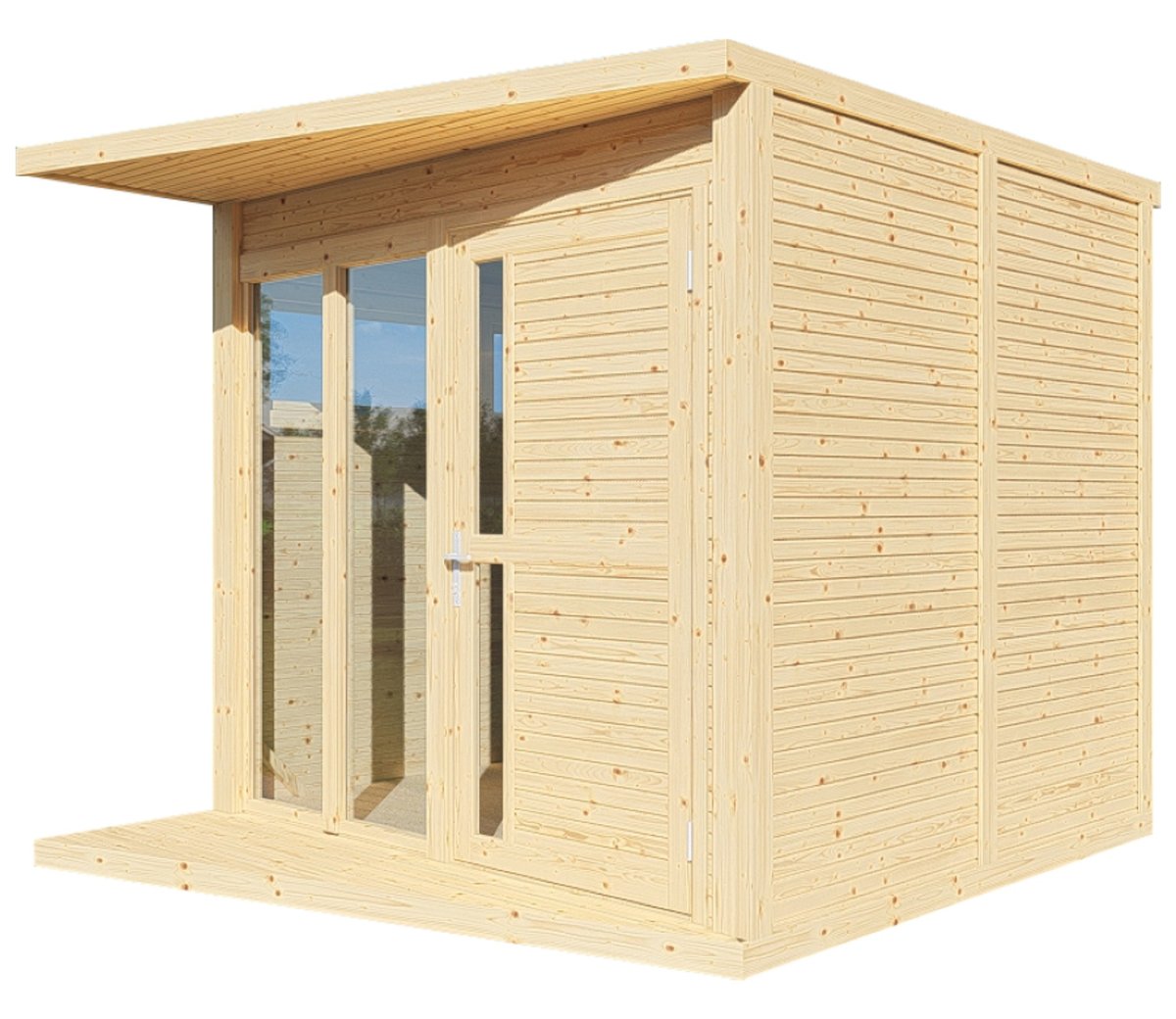 Natural Garden Office With 19mm Slatted Timber Floor