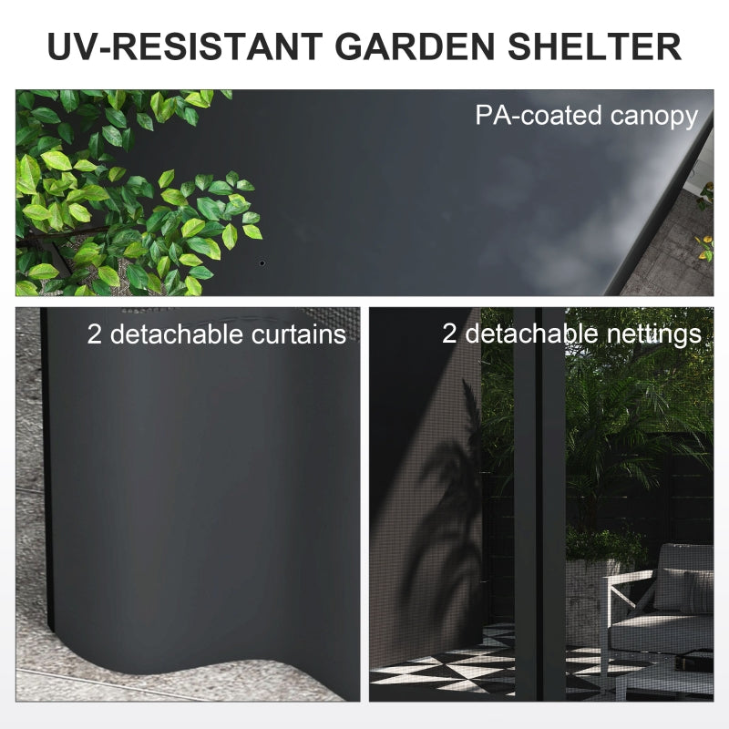 Black Lean-To Pergola