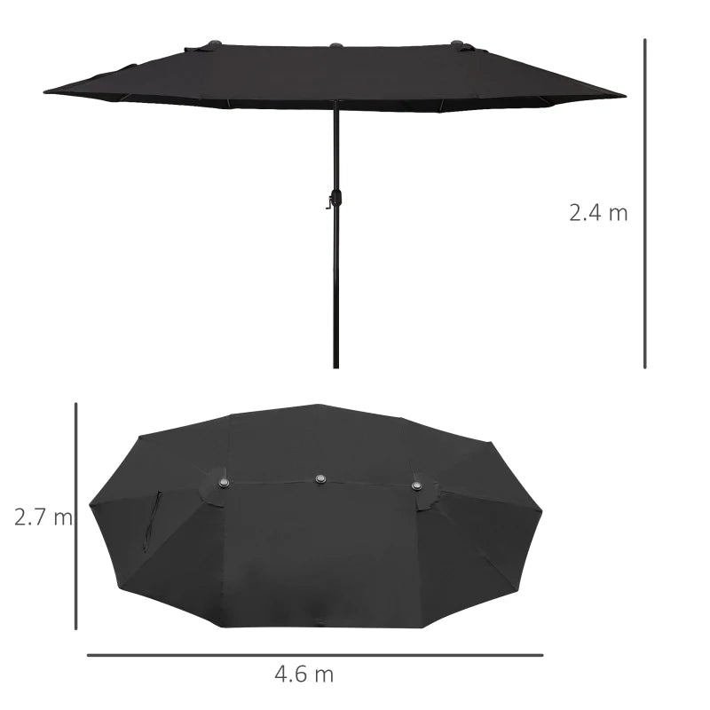 Black 4.6m Canopy Parasol