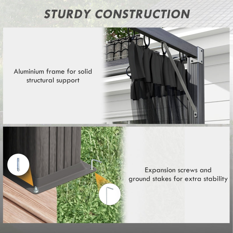 Dark Grey 3m x 3m Retractable Pergola