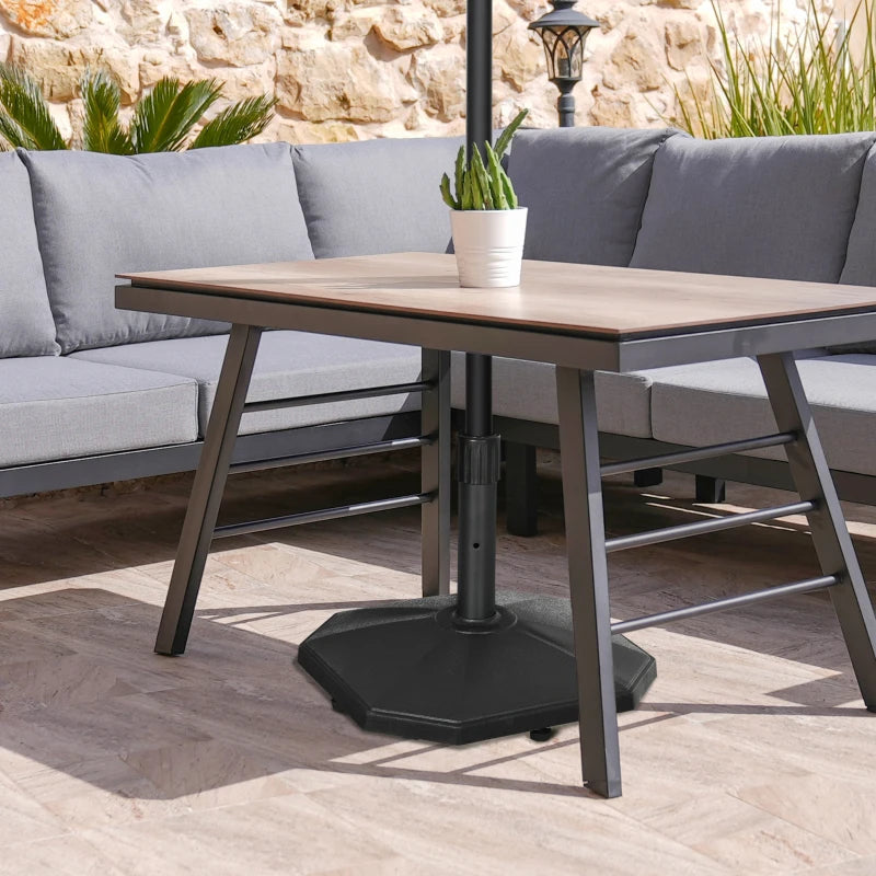 Black Concrete Patio Umbrella Base for 34mm, 38mm, and 48mm Poles