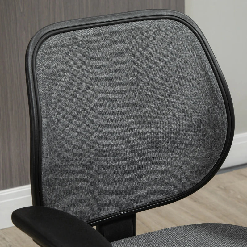 Vinsetto Ergonomic Drafting Chair - Adjustable Fabric Office Stool with Height Armrest & Foot Ring, 360° Swivel, Grey