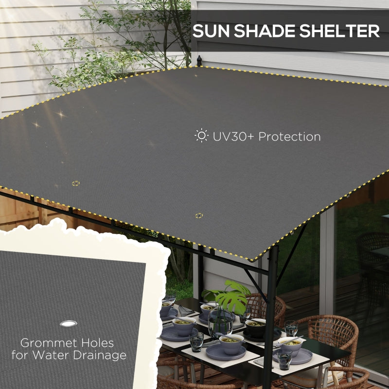 PA-Coated 3m x 4m Sun Shade Shelter With Metal Frame