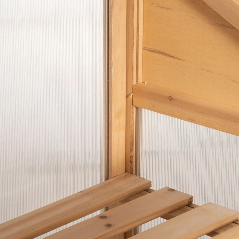 Grey Wooden Cold Frame Greenhouse with Openable Top Cover and Double Door, 70 x 50 x 120cm