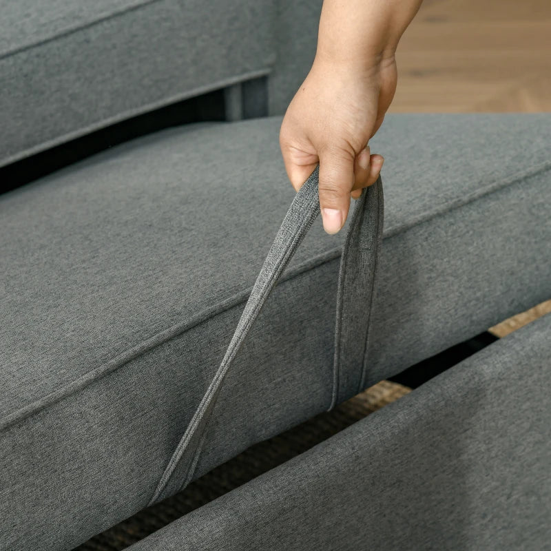 Grey Click Clack Double Sofa Bed with Adjustable Backrest for Living Room and Bedroom Comfort