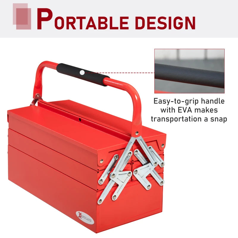 Professional 3-Tier Metal Tool Box for Storage
