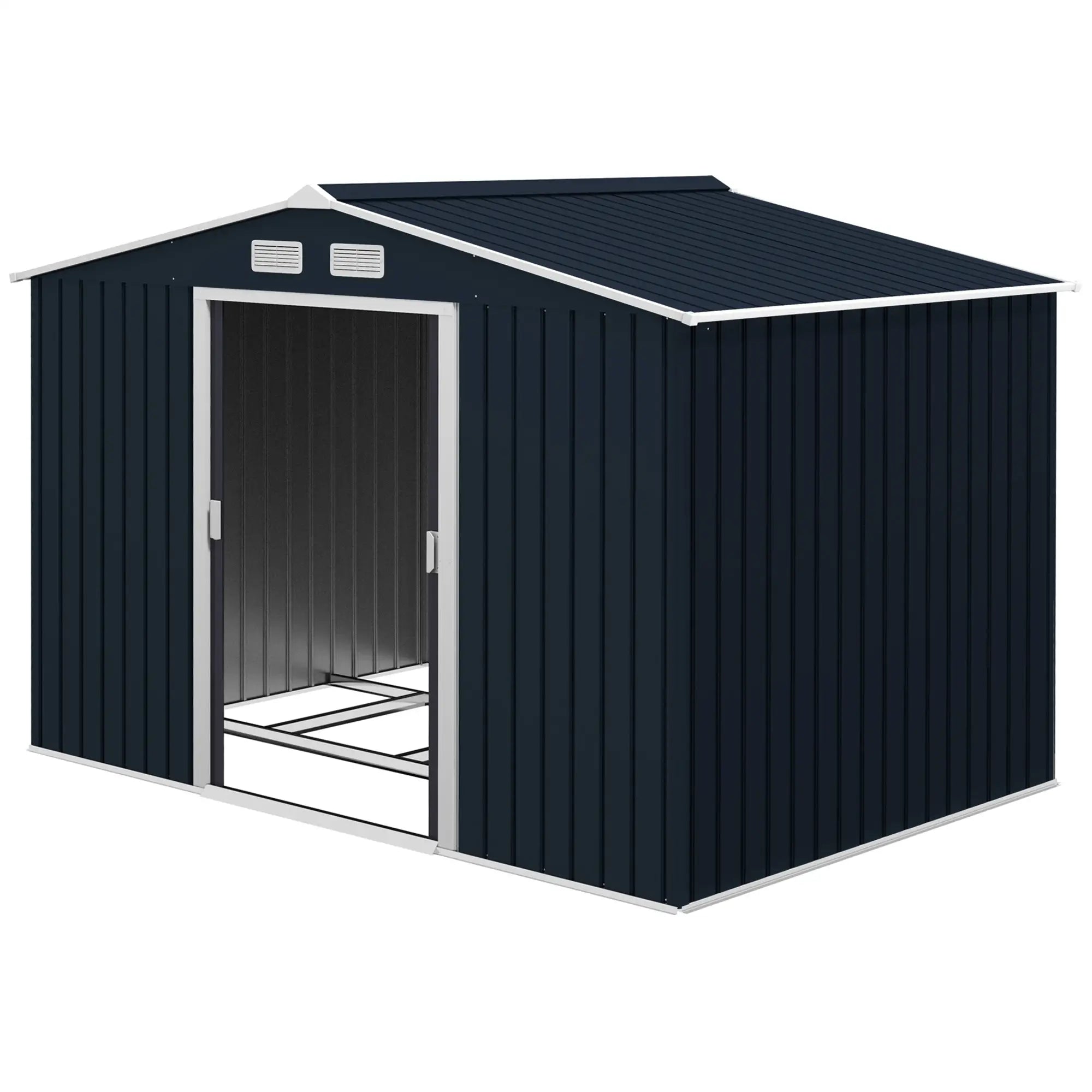 Dark Grey Metal Shed - 9ft x 6ft - With Ventilation