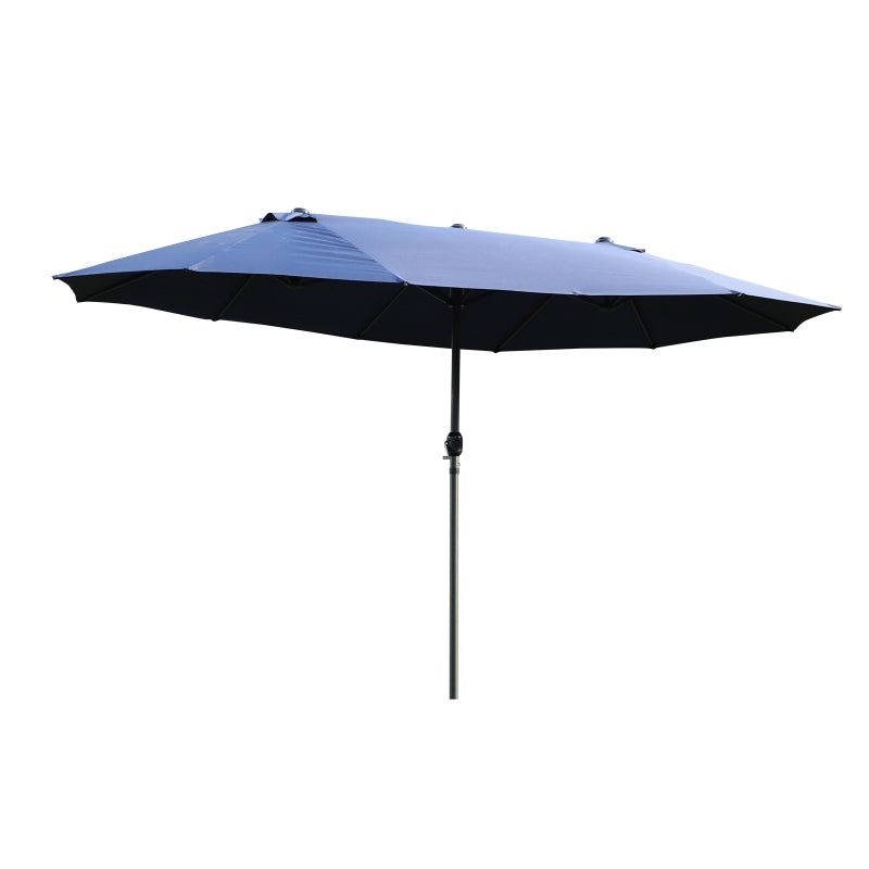 Blue Double-Sided Patio Umbrella - 2.7m Diameter