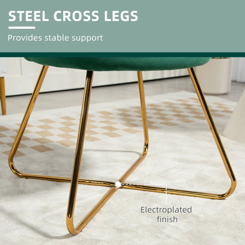 Velvet-Feel Lotus Petal Accent Chair in Green for Stylish Home Decor