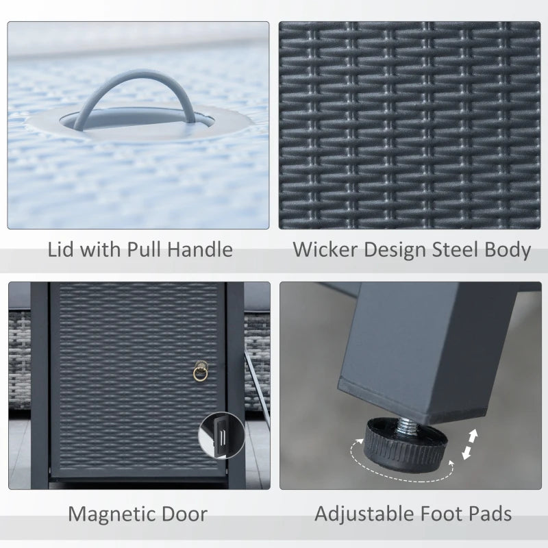 71x71cm 40000 BTU Gas Fire Pit Table - Stylish Black/Grey Outdoor Heating Solution for Patios & Backyards