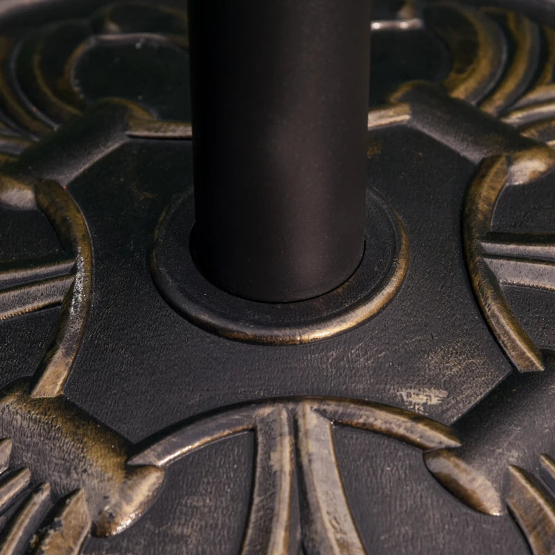 Bronze Round Umbrella Base Stand for Outdoor Garden - 13kg Weight