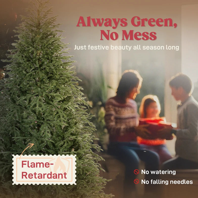 7ft Full Spruce Christmas Tree - Realistic Dense Tips, Easy Assembly, Lush Green Holiday Decor