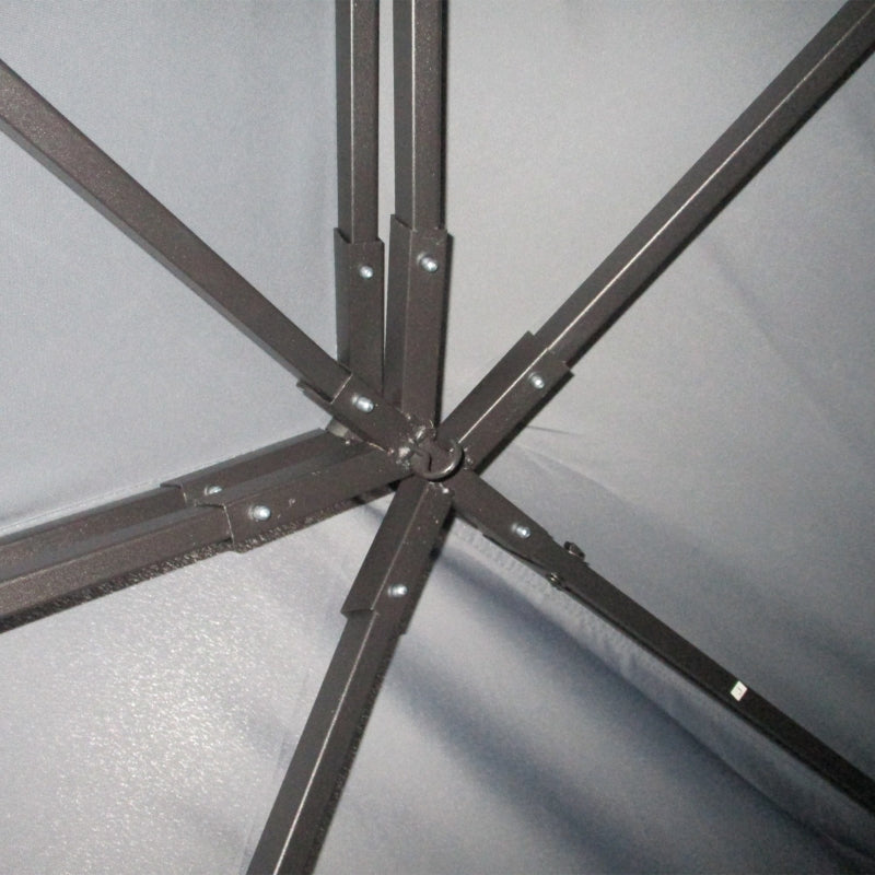 3 x 4m Dark Grey Aluminium Garden Gazebo - Marquee Canopy Shelter Pavilion Tent with Nets and Curtains for Outdoor Parties