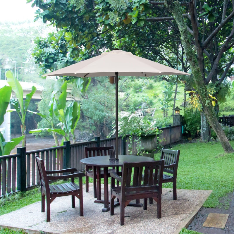 2m Cream White Outdoor Garden Parasol Umbrella with 6 Ribs