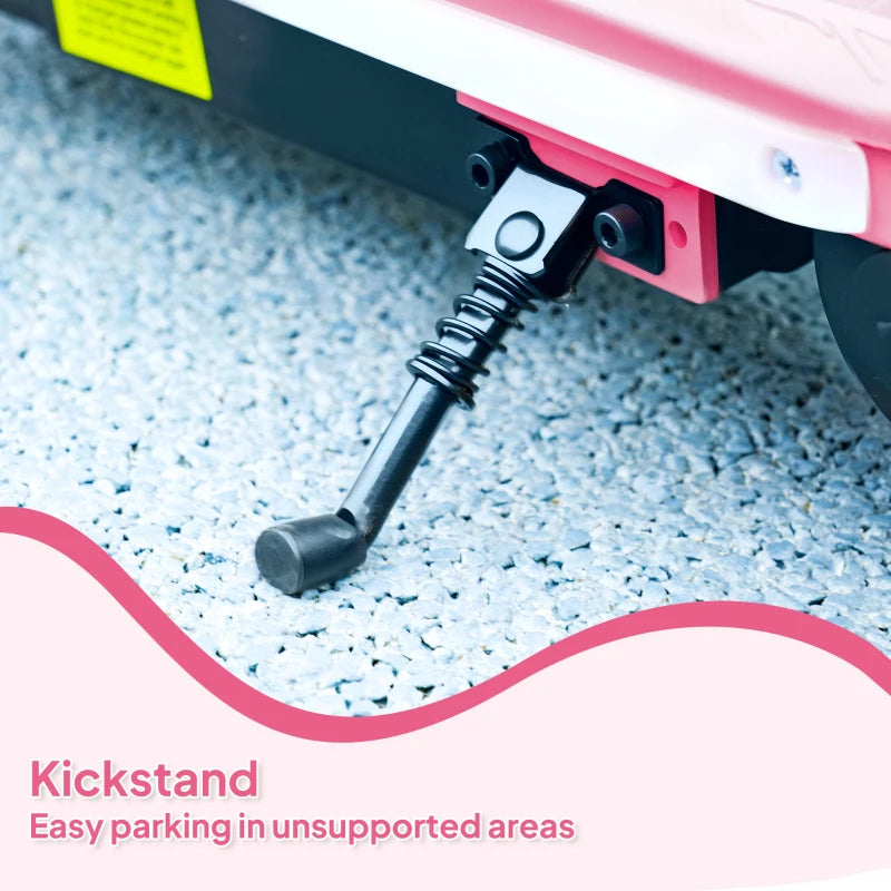 Electric Scooter for Kids Ages 6-14 with Colorful Lights and Pink Design