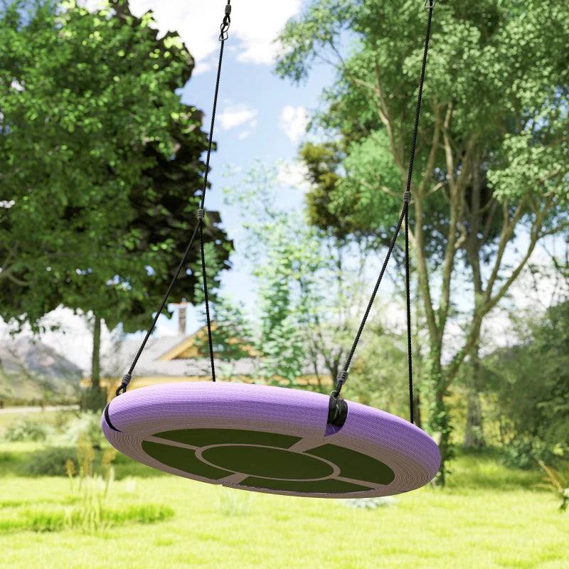 Kids 100cm Diameter Nest Swing Seat with Adjustable Ropes for Outdoor Fun Purple