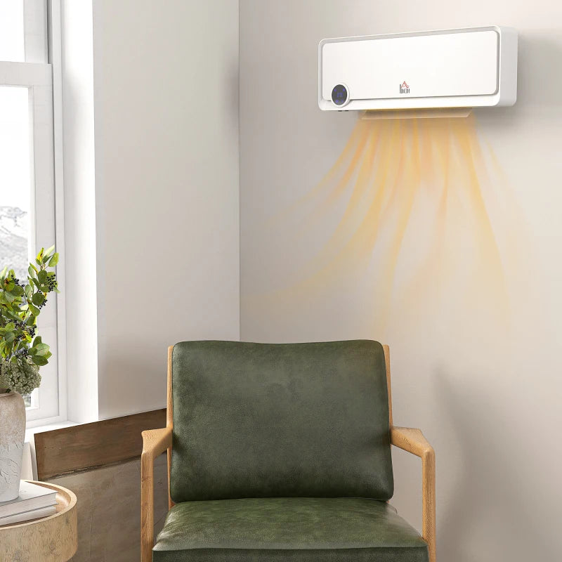 Electric Wall Downflow Heater 2000W with Timer Remote Oscillation for Home Office Bedroom