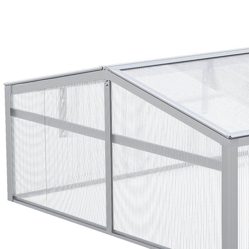 Green Polycarbonate Cold Frame Greenhouse, 100x100cm, Windows