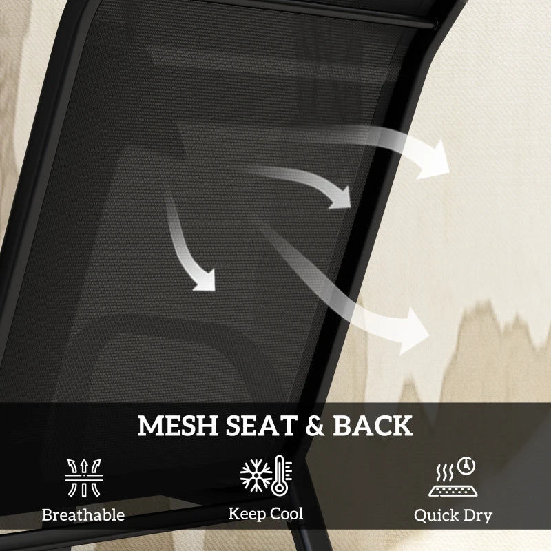 5-Piece Black Steel Patio Set with Glass-Top Table - Outdoor Furniture for Garden and Balcony