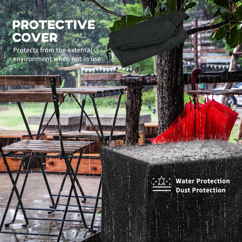 50,000 BTU Gas Fire Pit Table with Cover - 71x71cm Outdoor Patio Heater - Stylish Grey Design