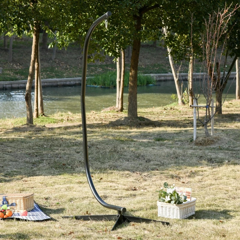 Steel Hanging Hammock Chair Stand - Black