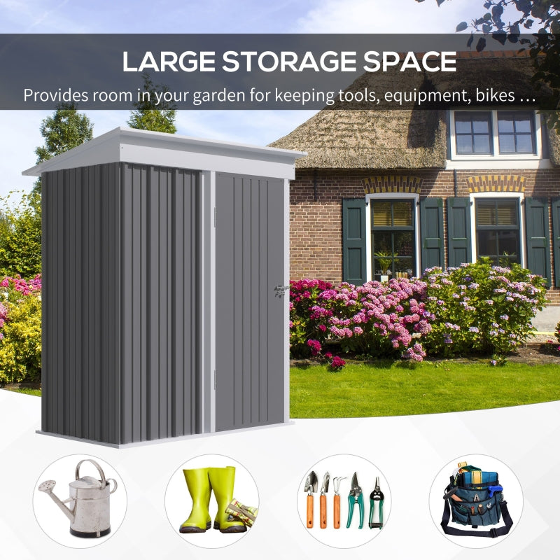 Grey 5' x 3' x 6' Metal Shed