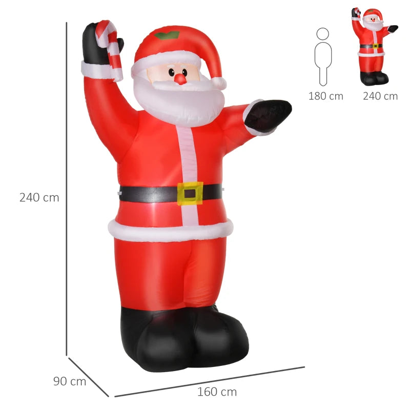 Inflatable Christmas Santa Claus Yard Decoration - Air Blown Holiday Decor for Outdoor Festivities