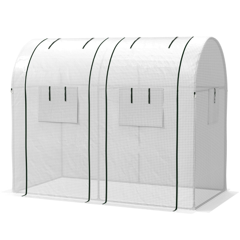 94 x 185cm Mini Two-Room Greenhouse - White