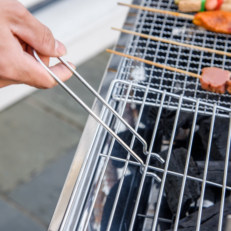 Portable Charcoal BBQ Rotisserie Grill - Foldable Legs, Black