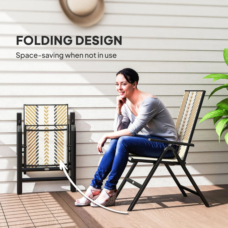 Stylish Orange Rattan Reclining Garden Chairs - Comfortable Outdoor Seating for Relaxation and Sunbathing