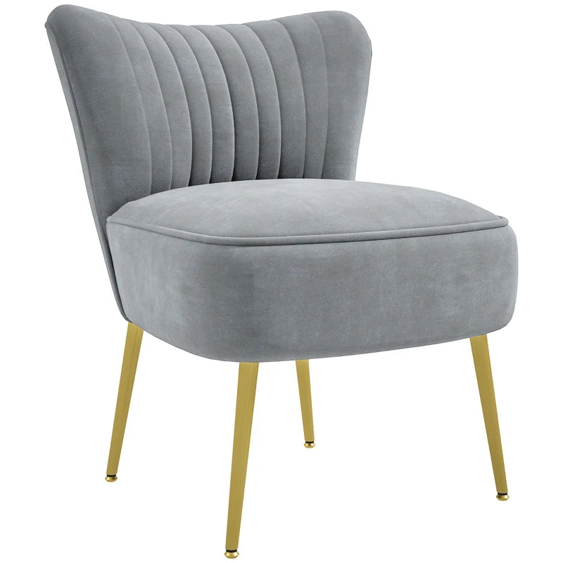 Stylish Grey Velvet-Feel Tub Accent Chair for Modern Living Spaces