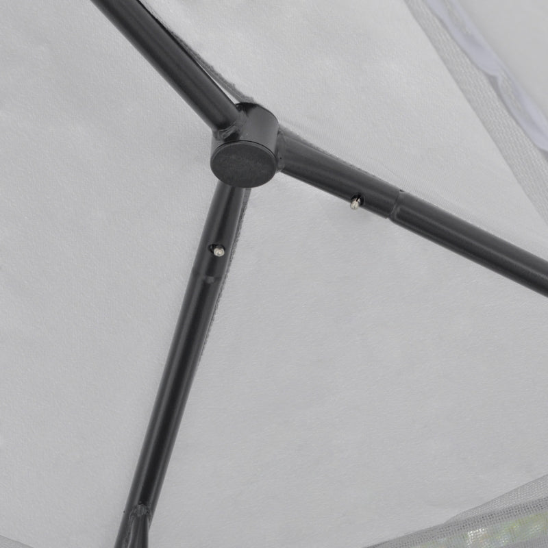 3 Seater Outdoor Swing Bed with Canopy, Cushioned Seat - Light Grey