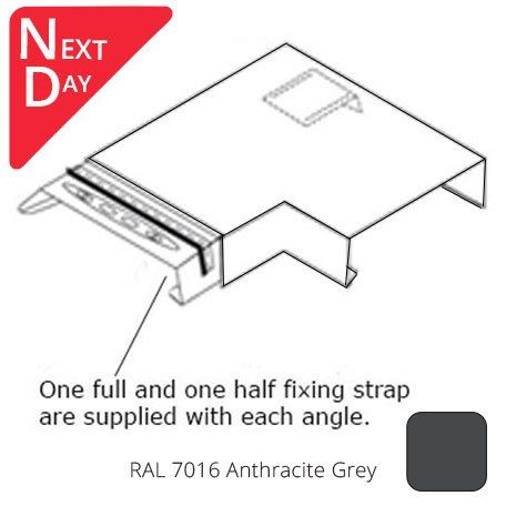 Alumasc Skyline 422mm Aluminium Coping - Suitable For 331-360mm Wall - 90 Degree Angle - RAL 7016 Anthracite Grey