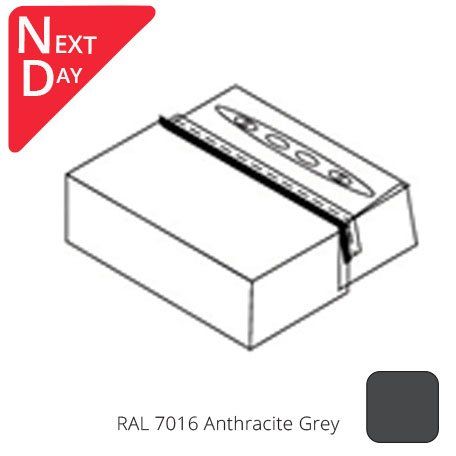 Alumasc Skyline 422mm Aluminium Coping - Suitable For 331-360mm Wall - Stop End- RAL 7016 Anthracite Grey