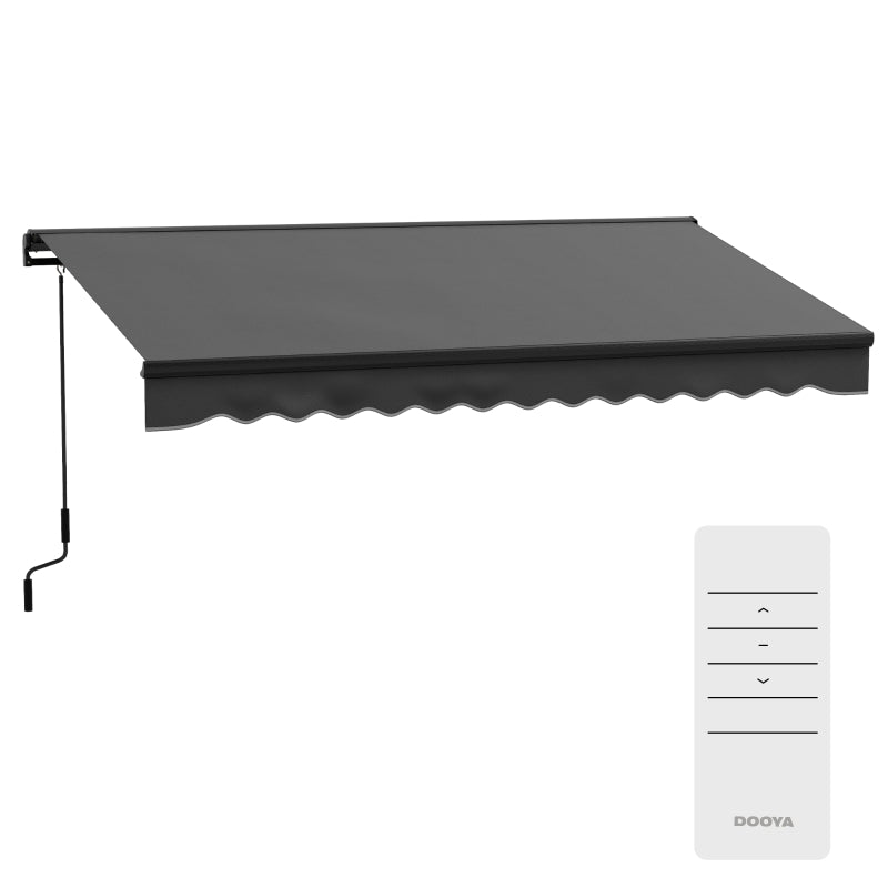 2.5m x 3.5m Dark Grey Aluminium Framed Electric Awning - Fully Retractable