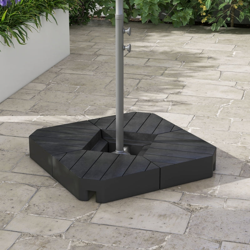 Black Cantilever Parasol Base Weights, Set of 4, 80kg Sand or 60kg Water Filled