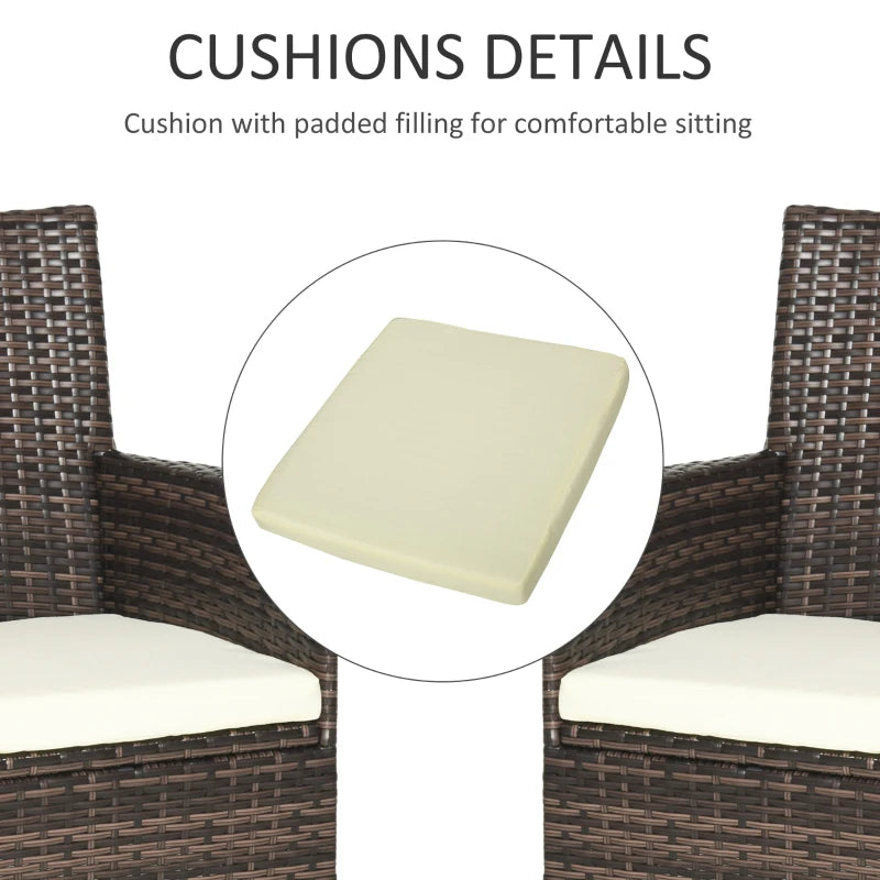 4-Piece Grey Rattan Patio Chair Set with Cushions