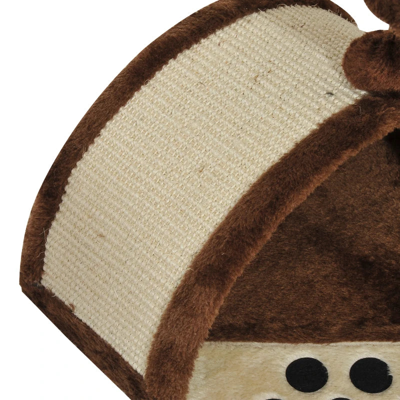 Brown Cat Tree Scratching Post - Kitten Activity Centre with Climber & Hanging Ball - Durable Scratcher for Cats