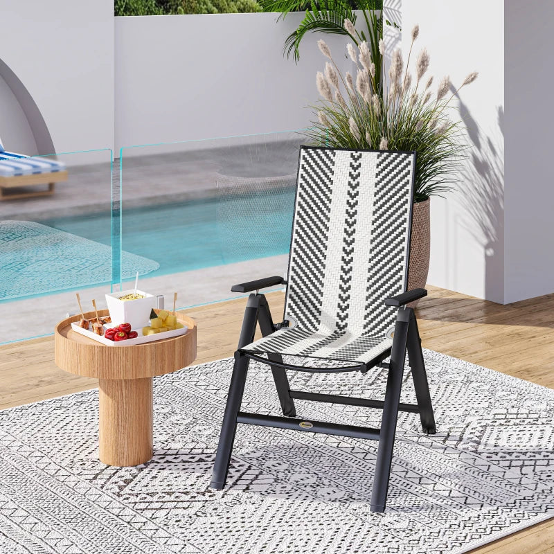 Stylish Black Rattan Reclining Garden Chairs - Comfortable Outdoor Seating for Relaxation and Leisure