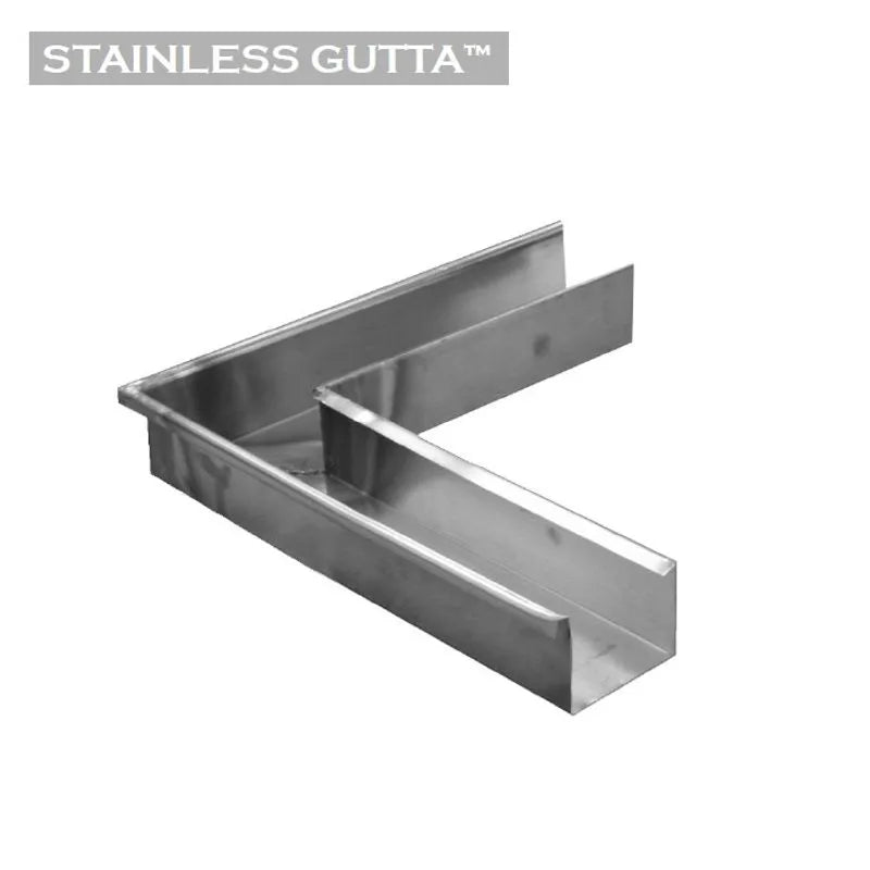 Stainless Steel 90mm Box Gutter External Corner - 90 Degrees