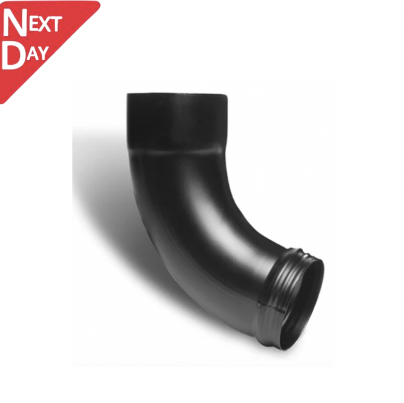 100mm Black Coated Galvanised Steel Downpipe Shoe