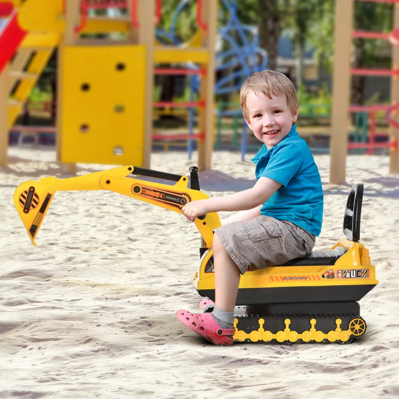 Ride-On Excavator Toy for Kids - Movable Digger Walker Construction Truck for Ages 3+ - Fun Outdoor Play