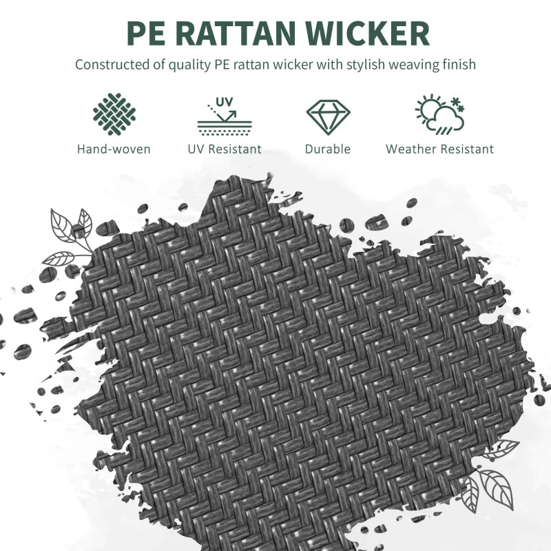 Stylish Four-Piece Grey Rattan Garden Seat Set - Stacking Outdoor Furniture for Patio, Balcony, and Garden