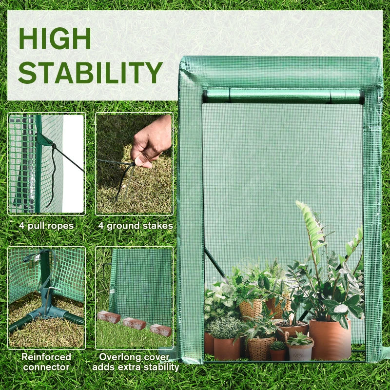 Greenhouse Plant Cover with Zipper - 100x50x150cm Green