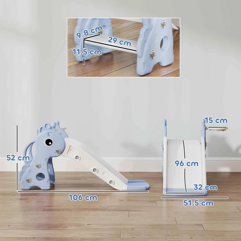 Giraffe Shape 3 in 1 Kids Slide Climber with Basketball Hoop for Indoor Play Age 1-3